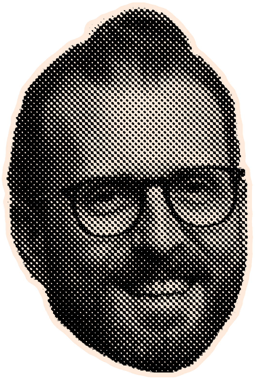 Halftone black and white portrait of Rolf Ambauen.